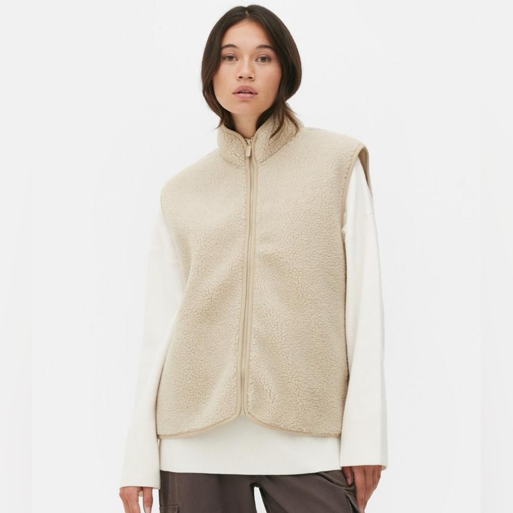 Women’s Beige Zip-up Vest